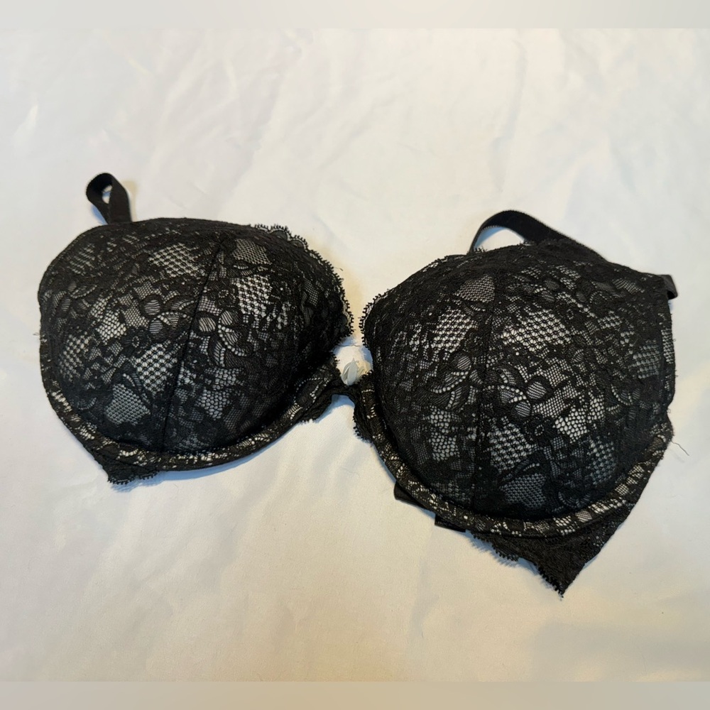 Victoria's Secret Black Lace Bra - Dream Angels Push Up